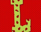 L is for Lady Bug Nursery Wall Print or Monogramed Wall Art Print 8x10 Digital File Il_170x135