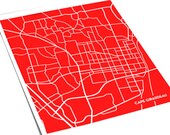 Cape Girardeau City Map Art Print / Southeast Missouri State University Wall Poster Dorm Decor / 8x10 / Choose your color