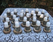 Rustic Wedding Decor Candleholders Logs