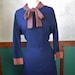 1940s Dress  40s dress / Tie neck Dress / Day dress / Dress work  / Casual Dress Size: M/L