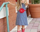 July 4th Navy Blue Modern Metro Circle Dress
