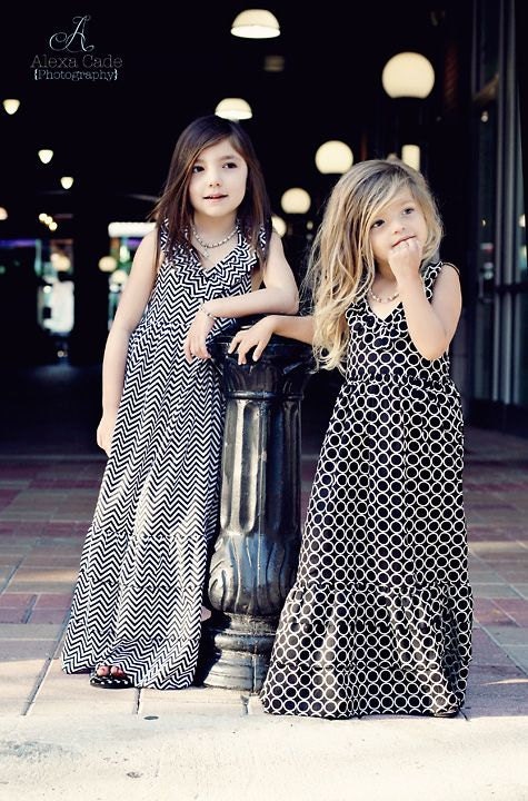Summer Black Chevon Print Maxi Dress