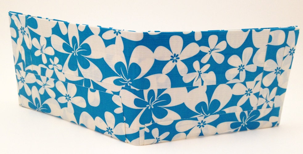 Hawaiian Blue Flowers Floral Duct Tape Wallet