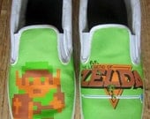 Custom The Legend of Zelda NES Canvas Shoes