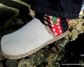 Woven Natural Cotton & Bold Akha Tribal Embroidery Vegan Men's Shoes