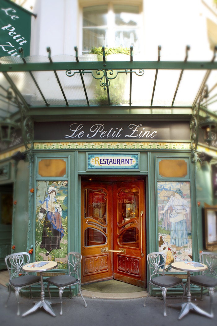 Paris Photograph - Le Petit Zinc Restaurant, Art Nouveau, Paris France, Home Decor