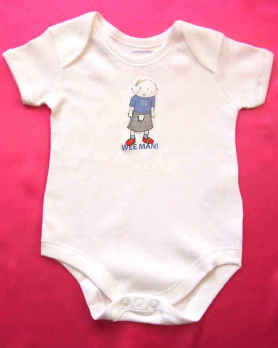 Scottish babygro or tshirt - Wee Man Scottish babygro or tshirt - Personalised babygro