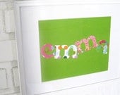 Personalized Custom Framed Name Sign Art - newborn, kids room
