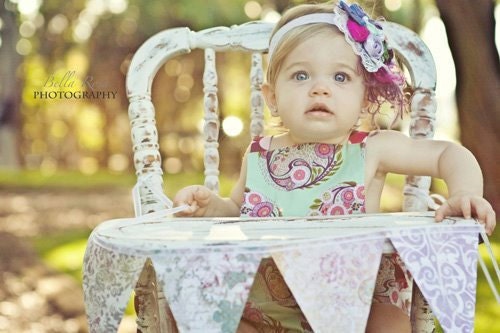 Tickle my fancy headband made to match Lottie Da Baby's Vintage Parisville dress.