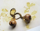 Faceted Citrine and Seed Pod Earrings