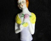 Vintage porcelain half-doll - Art Deco, made in Japan, 1930's