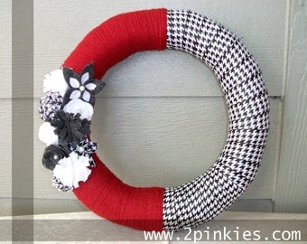 Houndstooth Wreath - University of Alabama, 14"