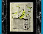 Kitchen Wall Decor Kitchen Art Print, DICTIONARY PRINT, Pop Art, Food Art, Banana Art, Andy Warhol Poster Wall Art Painting, Miracle Toaster
