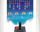 SPACE INVADERS Atari 2600 Retro Vintage Classic Video Game Art Print 11x17 by Rob Osborne