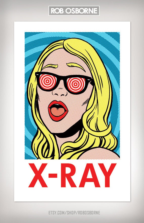 X-RAY GIRL Comic Book Modern Pop Art Print 11x17 by Rob Osborne
