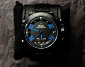Men's Leather Quartz Watch - SALE - Worldwide Shipping - Luxury Sports Watch - USA Hand Made