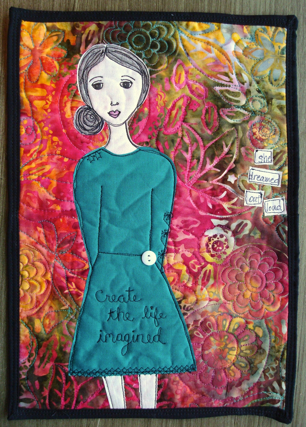 Art Quilt - She Dreamed Out Loud