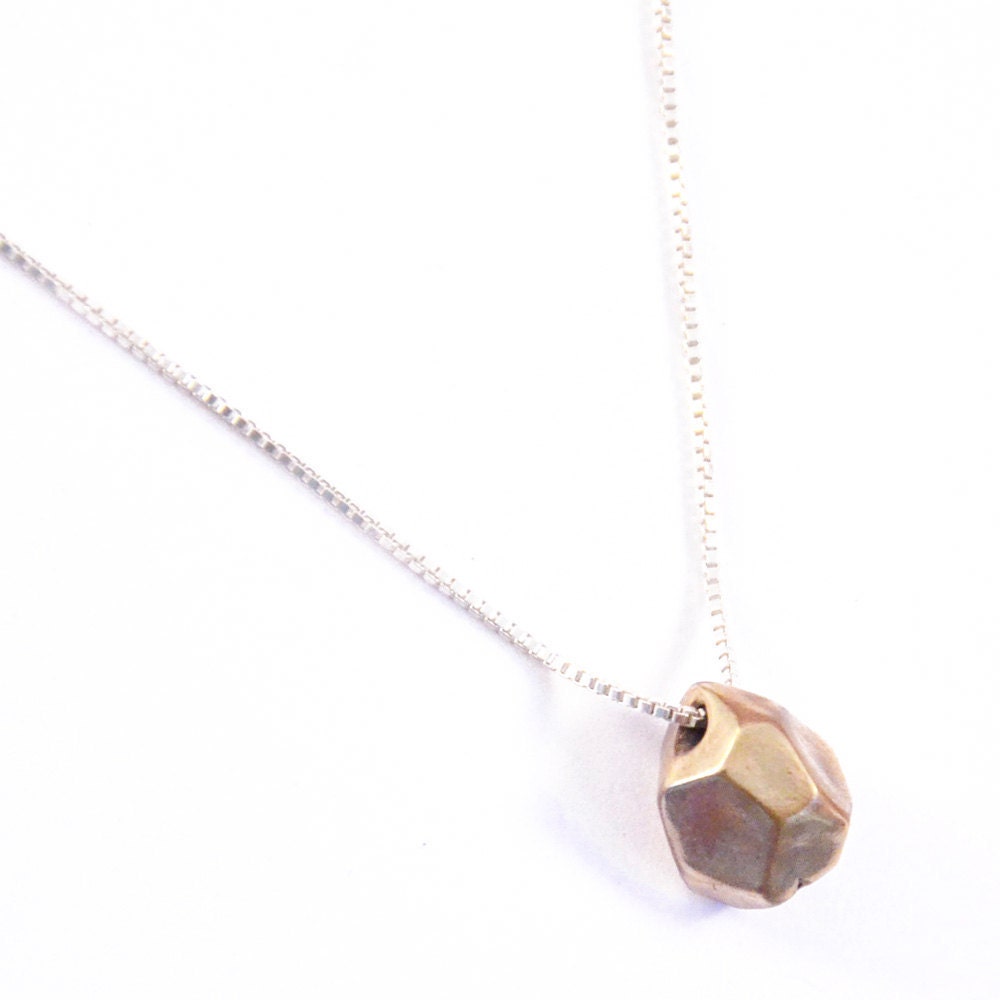 faceted necklace - oxidized bronze