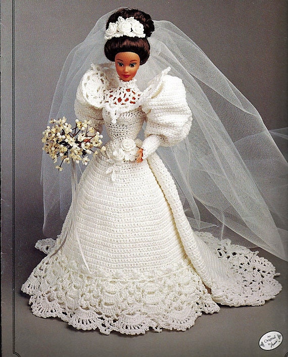 1994 Gibson Girl Collection of the Gay Nineties Bride doll Gown Fashion Doll Crochet Pattern Annies Calendar Bed Doll Collection 7103
