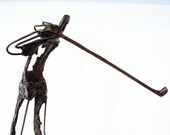 Mid Century Giacometti Style Golfer Sculpture