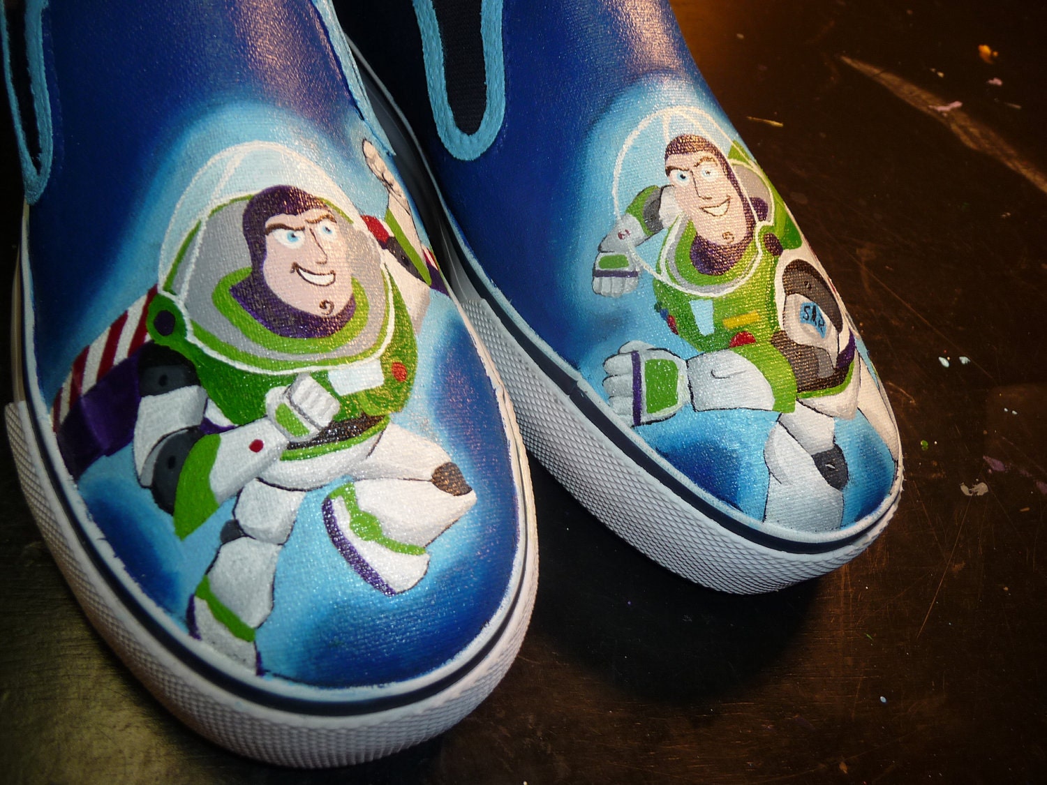 Custom Hand Painted Shoes - Buzz Lightyear