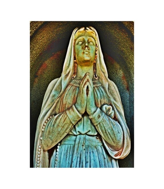 Gothic Dark Art, Mother Mary, Virginia 4x6 Fine Art Print, Cemetery Art, Ready to Frame