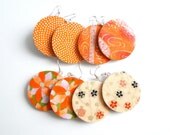 Orange Earrings, Large Dangles, Halloween Earrings, Chiyogami earrings, MADE TO ORDER, Tangerine Earrings, October Finds