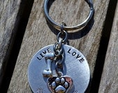 Live Love Rescue Handstamped Keychain
