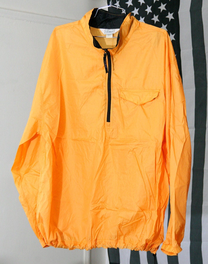 s a l e / / / Neon Sherbert Orange Super Thin and Lightweight Pullover 90s L.L. Bean Windbreaker / / / s a l e