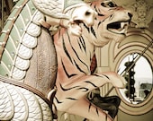 Carousel Horse and Tiger Photo - 5x7 Print - Baby Nursery - Carnival Ride - Merry Go Round - Whimsicle Wall Decor - Animal Photography