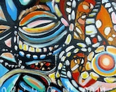 Original Abstract Painting - Wake Up Pinata