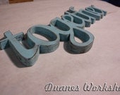 Wooden together Sign, Wall hanging, turquoise, Shabby chic beach decor, wooden letters, home decor, Housewares,Wall Decor