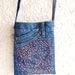 Embroidered Cross Body Bag,with Beads, Recycled Denim Jeans