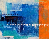 36x48 Commissioned Blue & Orange Abstract Art SOLD