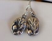 fine silver juniper berry dangle earrings /handmade metalwork jewelry by girlthree
