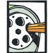 Original Linocut of Pencil Sharpener with Pencil By Ken Swanson