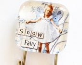 Snow Fairy Bookmark, Glass Bookmark, book mark, Fairy, snow