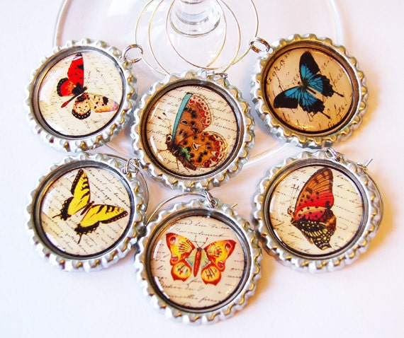 Butterfly wine charm, Wine Glass Charms, Wine Charms, entertaining, barware