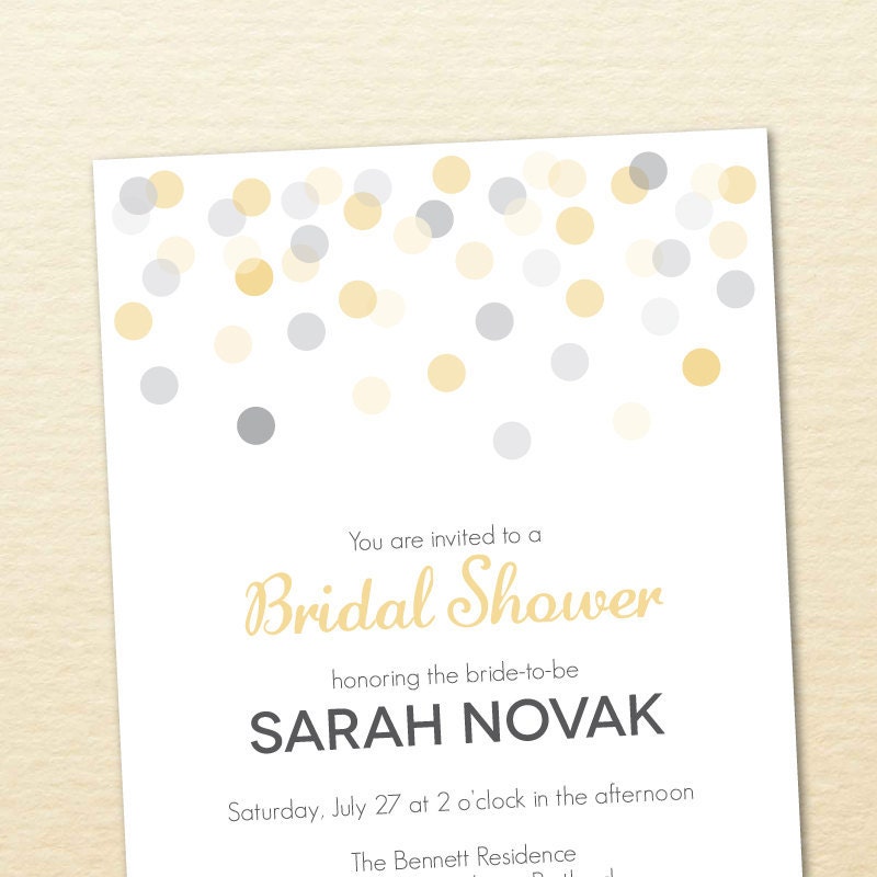 Printable Bridal Shower Invitation -- Confetti No. 5 Collection