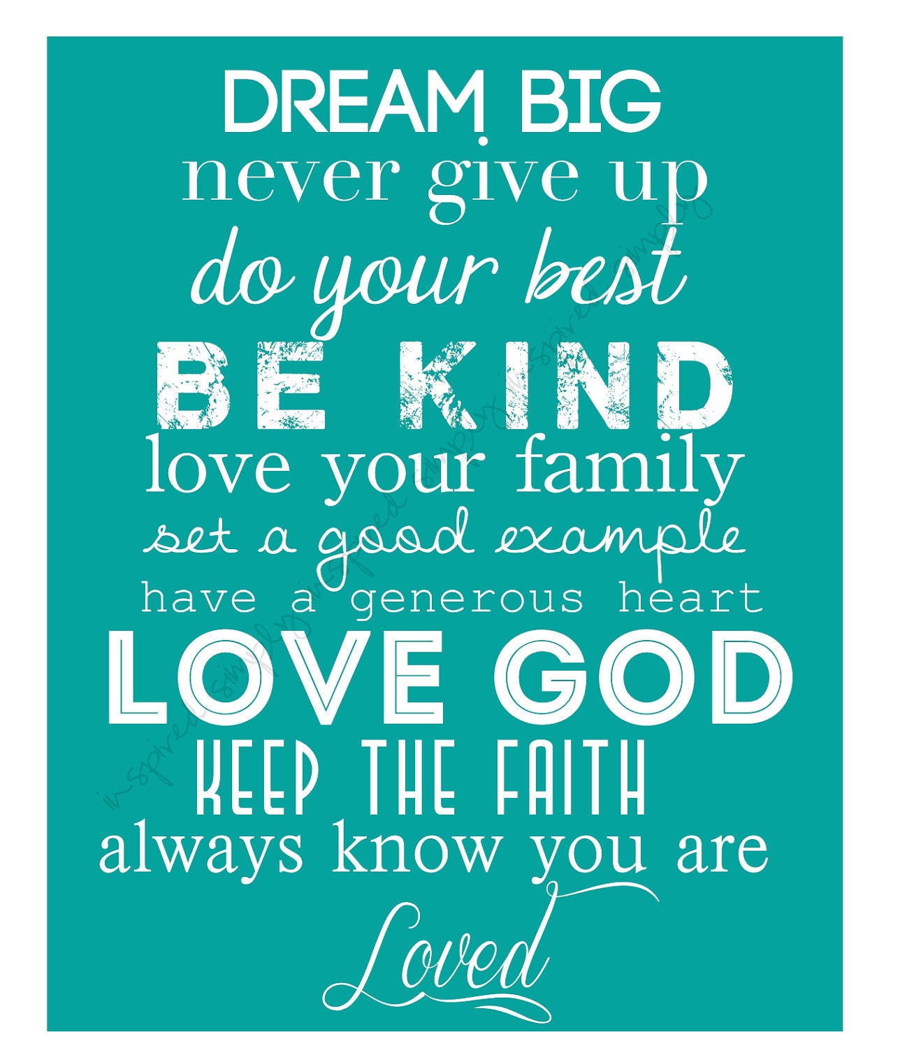 Printable Wall Art for Your Home - DREAM BIG  8X10