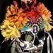 Aztec Sugar Skull Mask for Day of the Dead with Flower Crown
