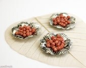 4mm Peach Czech Fire Polished Opaque Glass Beads (50) Round Small Polished Faceted Coral Pink Emberglow