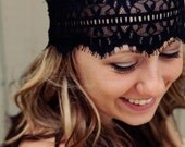 Black Stretch Lace Headband READY TO SHIP