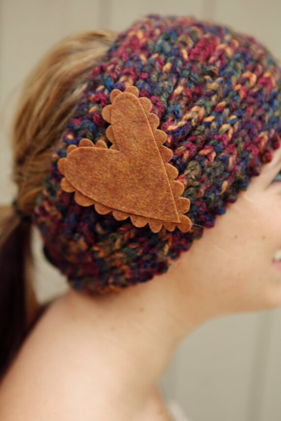 Knitted Headband in a  Painter's Pallette of Hues