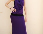 Bohemian Chik, Maxi Dress. open back, purple dress