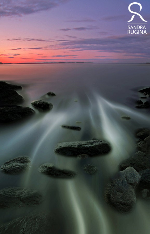 Photo print of a beautiful sunset near a lake in Finland, print to frame for your wall