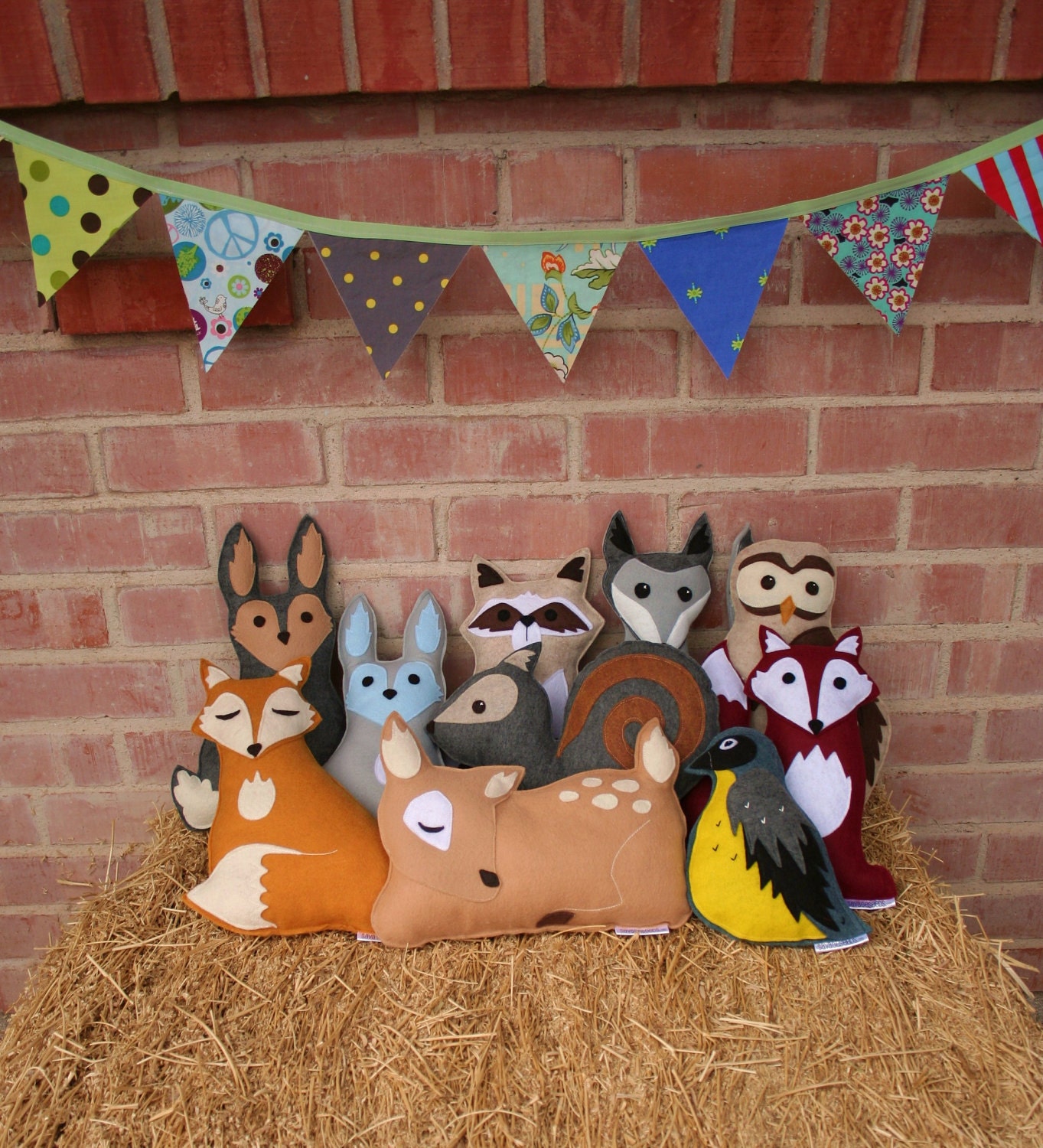 Personalized Forest Critter with Initial Heart- Eco Friendly Woodland- Fox- Raccoon- Fawn- Wolf- Hedgehog- Owl- Squirrel -  Woodland Animal
