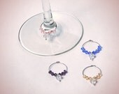 Mother's Day Gift: Wine Charms - "Crystal Elegance" (handmade set of 4), easter gift, spring decor