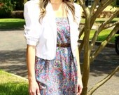 Vintage 1980's White Jacket with Quarter Length Sleeves Size Med