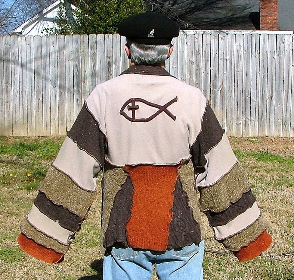 Upcycled Sweater Christian Apparel Tunic Cardigan Unisex